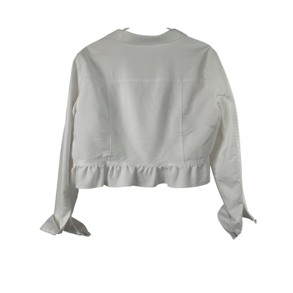 Calvin Klein Ruffle-Hem Jacket - White - Size XL - Picture 4 of 7